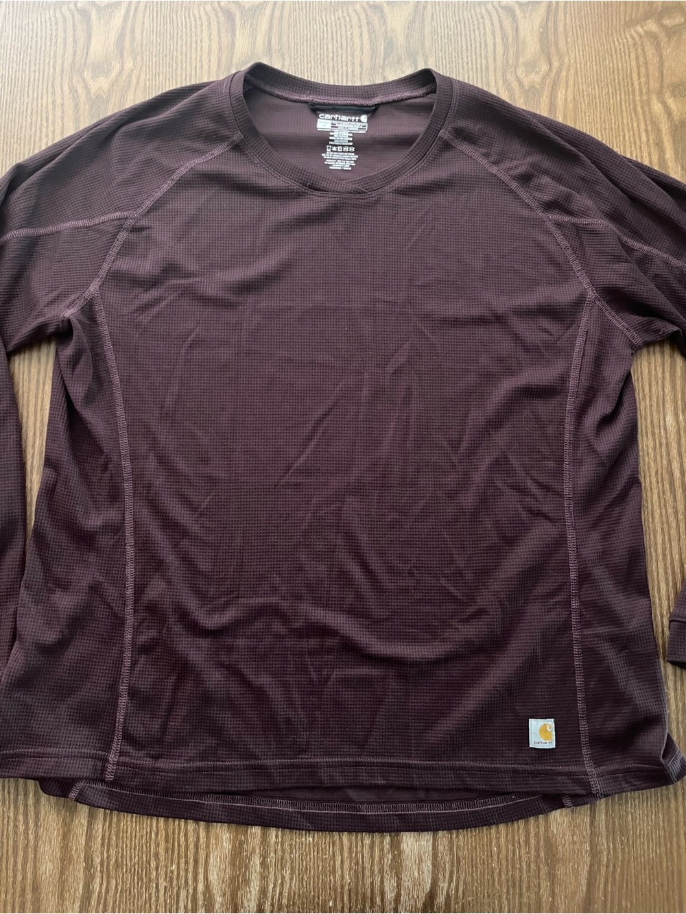 Carhartt Force Women's Long-Sleeve Thermal Crew - Dark Brown Plum